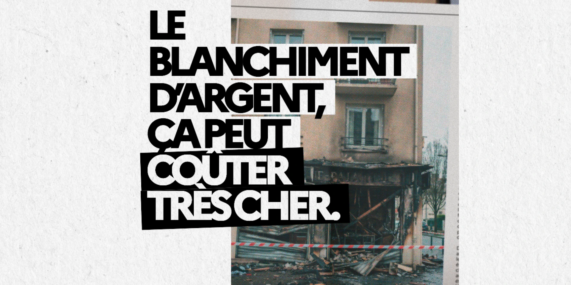 Affiche de la campagne « On paie tous le prix de la drogue » consacrée au blanchiment d'argent