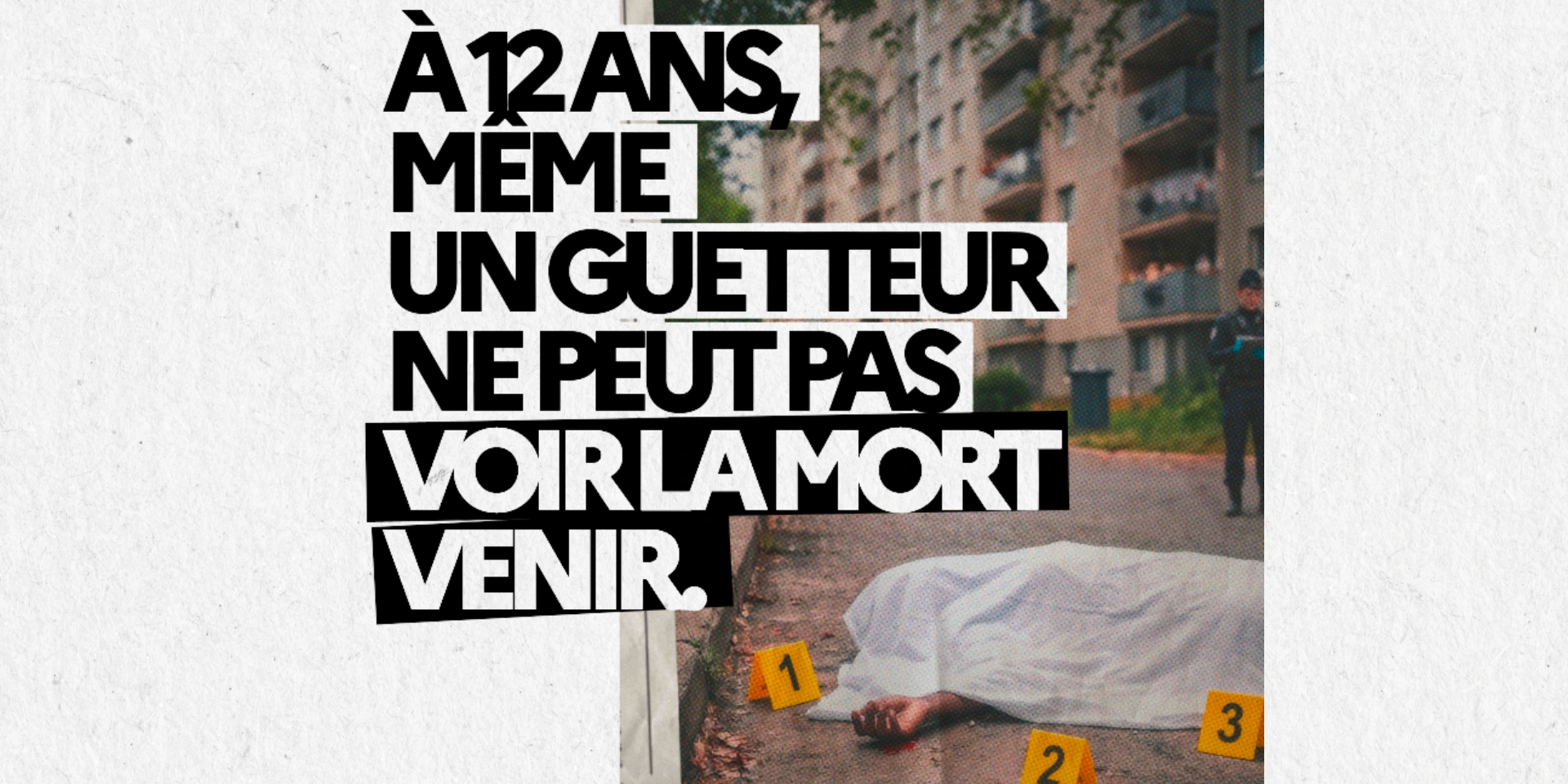Affiche de la campagne « On paie tous le prix de la drogue » consacrée aux mineurs impliqués dans les trafics